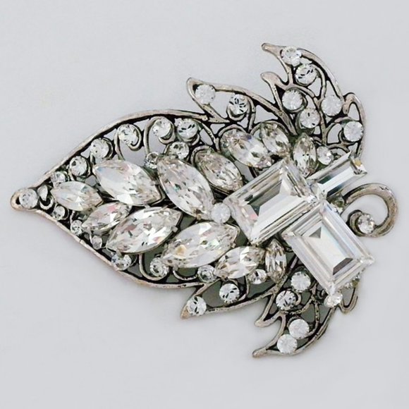 Cheryl King Couture Vintage Style Filigree & Crystal Hair ClipNWT